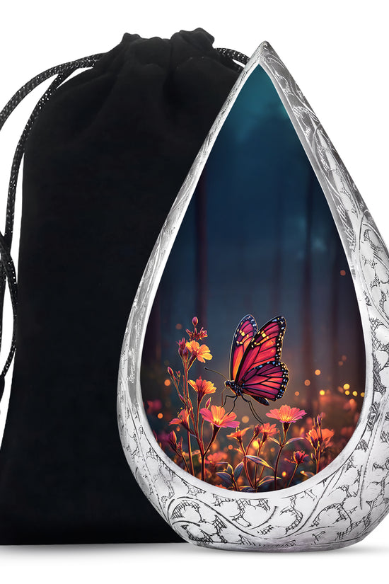 Beautiful Butterfly Funeral Urn - Flower Large Urn For Human Ashes