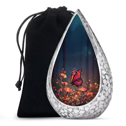 Beautiful Butterfly Funeral Urn - Flower Large Urn For Human Ashes