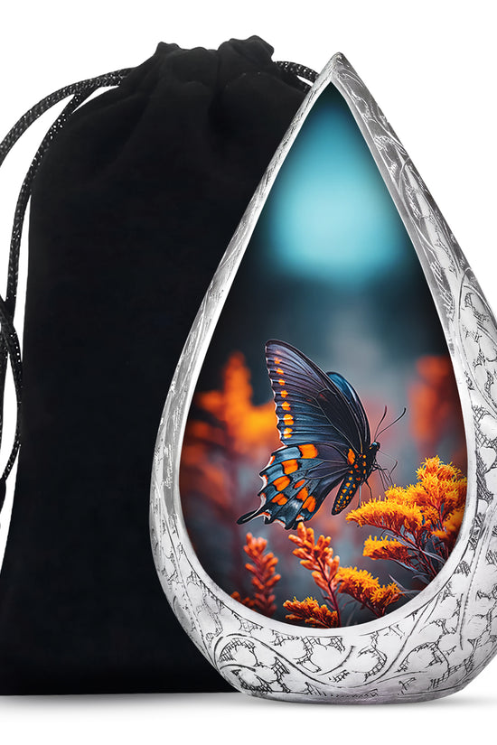 Colorful Butterfly On Flower - Beautiful Urns For Mom Ashes