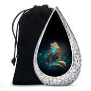 Black Glowing Butterfly Urn - Large Cremation Urns For Women Ashes