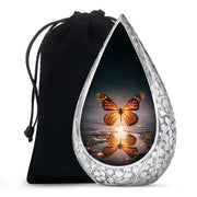 Colorful Butterfly On Flower Urn - Urn For Human Ashes Adult Women