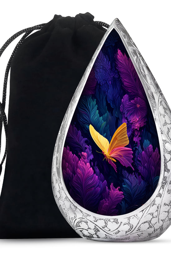 Yellow Butterfly Cremation Urn - Large Urns For Mom Funeral Ashes