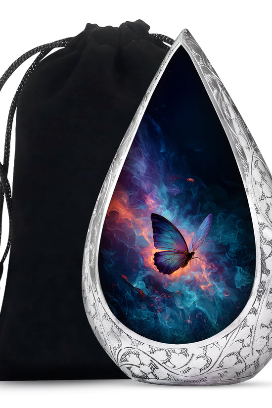 Blue Butterfly Cremation Urn - Small Urn For Ashes Keepsake Mom