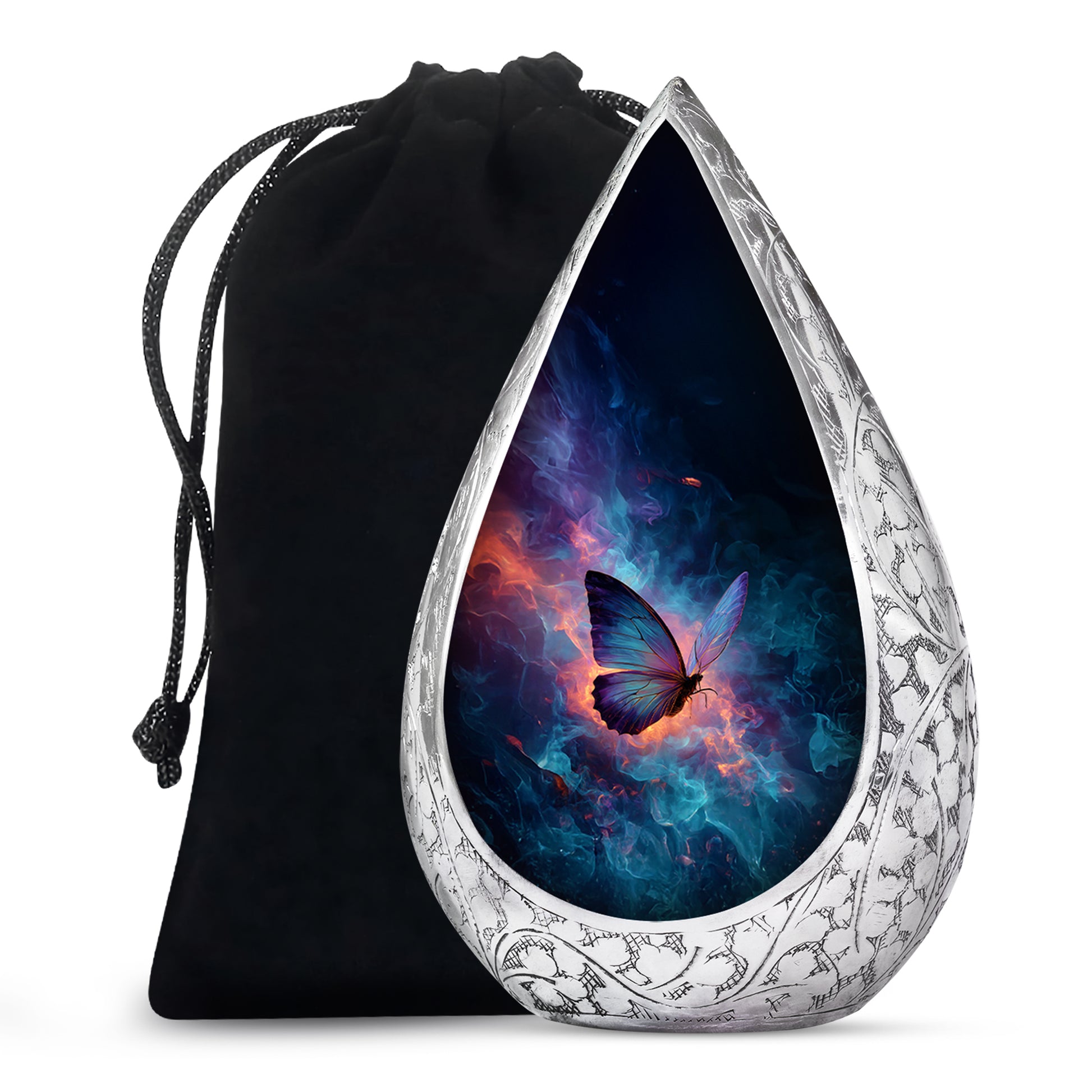 Blue Butterfly Cremation Urn - Small Urn For Ashes Keepsake Mom