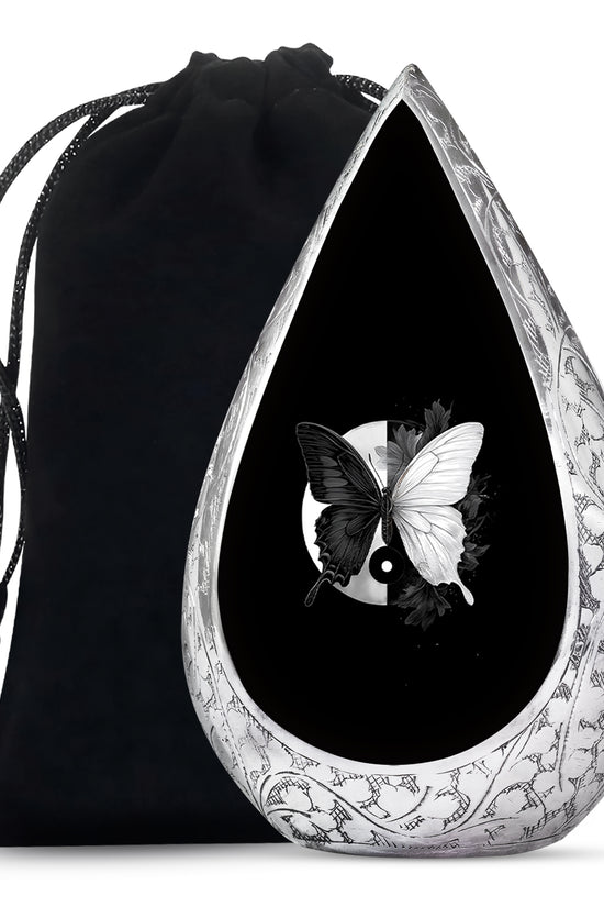 Black & White Butterfly Urn - Unique Decorative Urns For Human Ashes