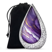 Beautiful Purple Marble Urn for Ashes – Durable Aluminum Memorial Urn