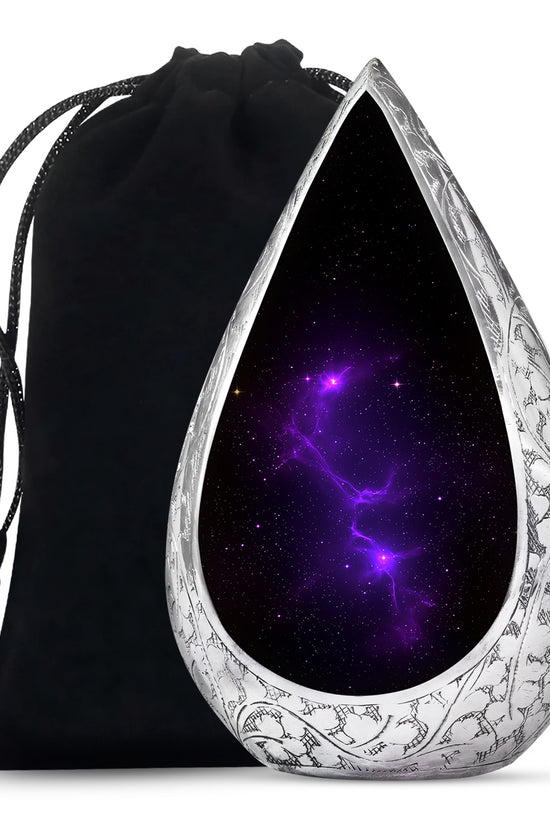 Galaxy Themed Funeral Urn – Elegant Purple Nebula Urn for Human Ashes