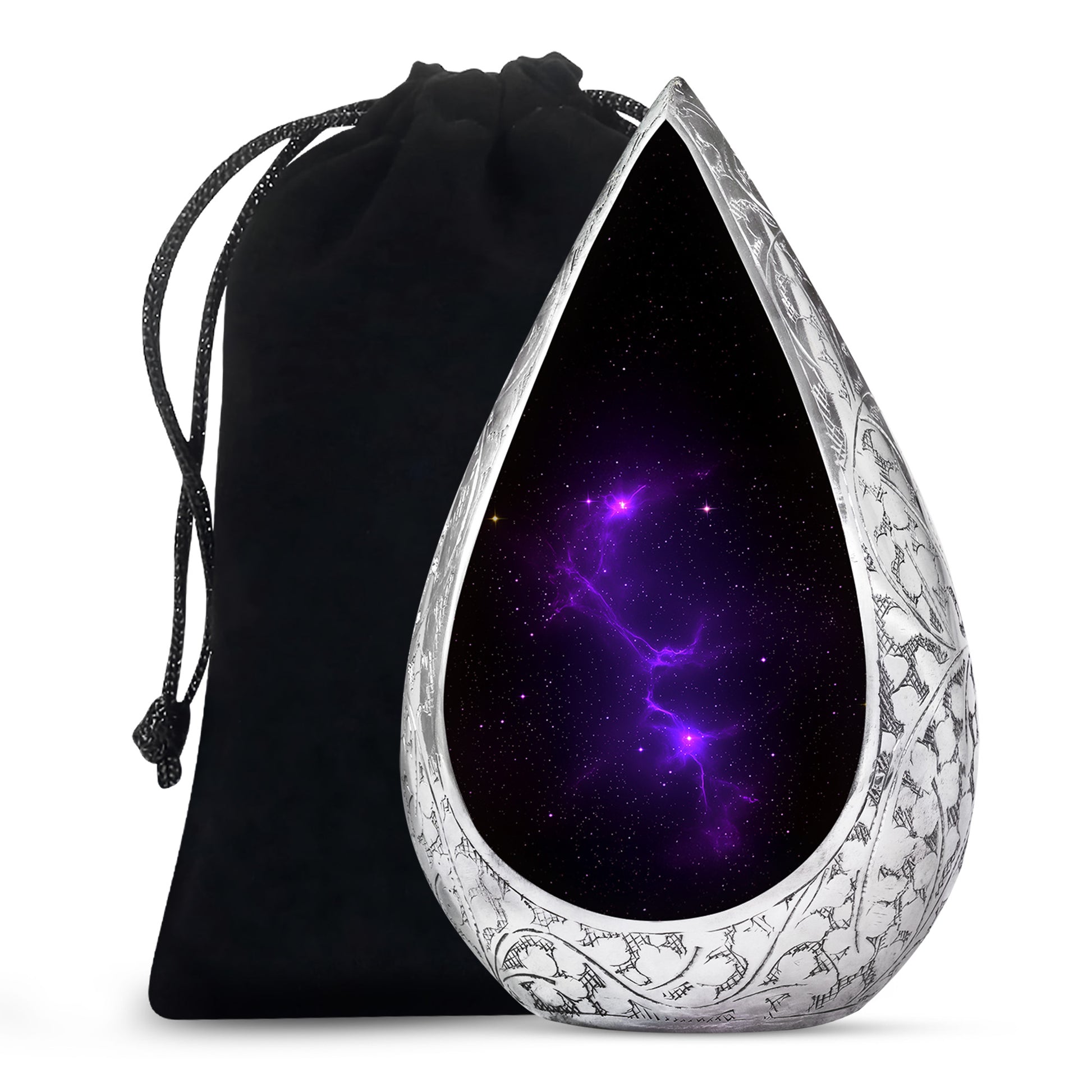 Galaxy Themed Funeral Urn – Elegant Purple Nebula Urn for Human Ashes