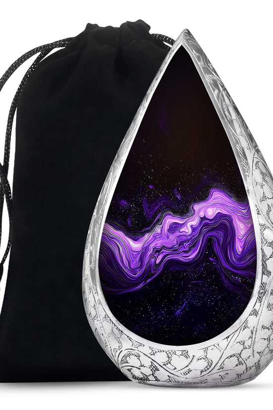 Premium Purple Swirl Cremation Urn - Beautiful Memorial Ashes Container