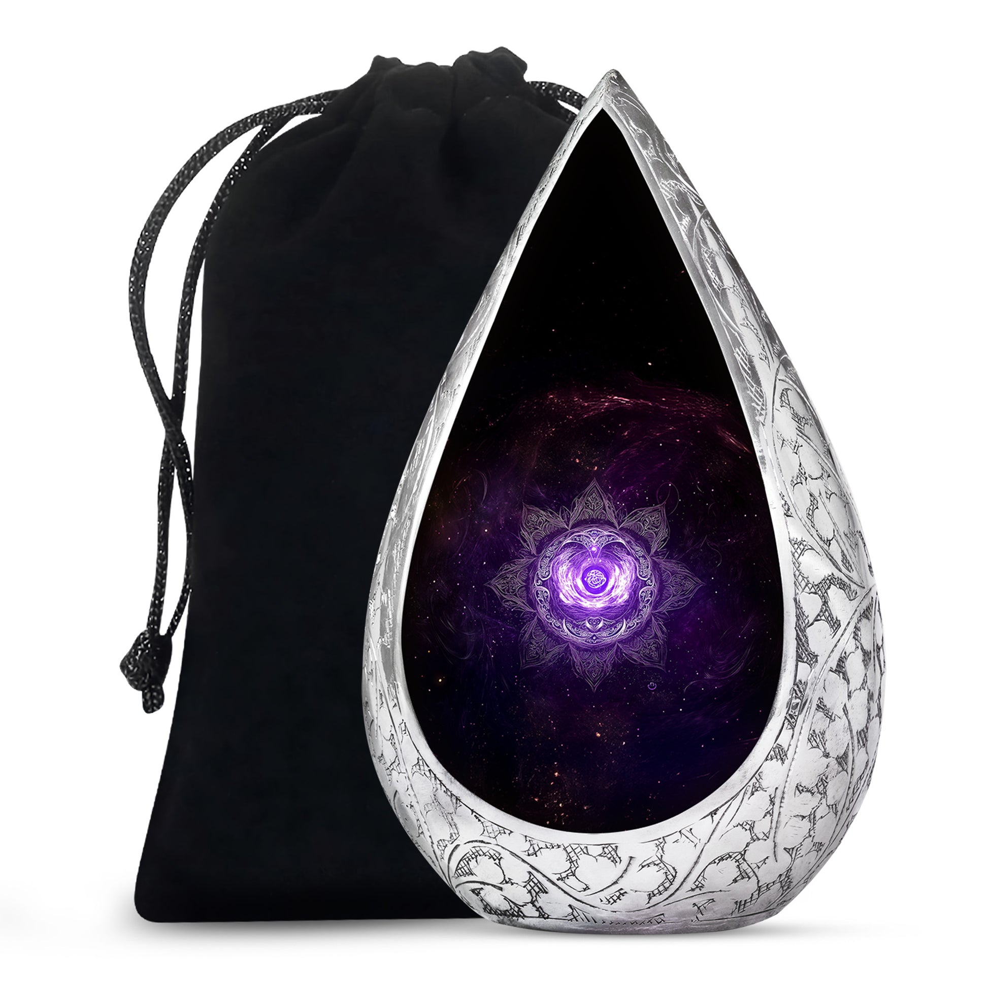 Decorative Purple Cosmic Urn – Mandala Design Urn for Human Ashes