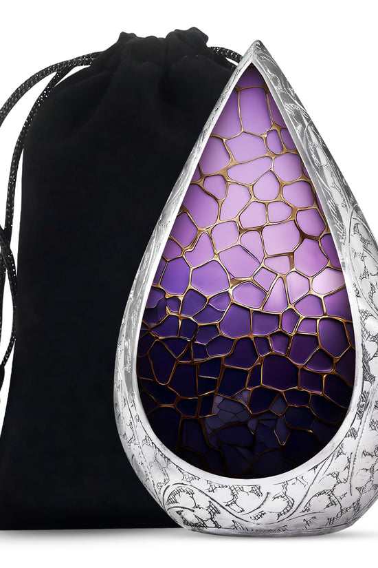 Premium Purple Cremation Urn for Ashes – Decorative Memorial Urn