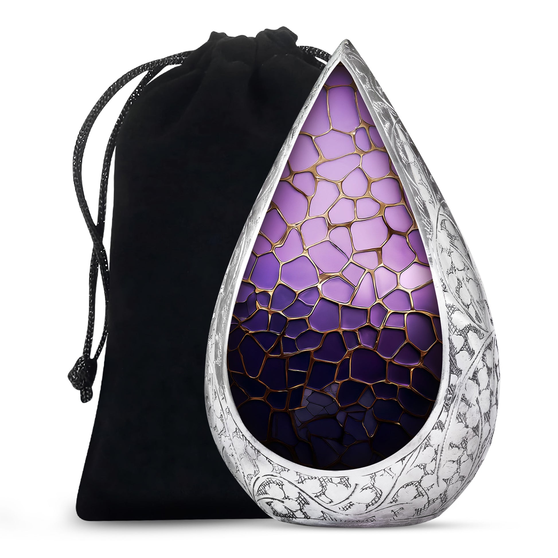 Premium Purple Cremation Urn for Ashes – Decorative Memorial Urn
