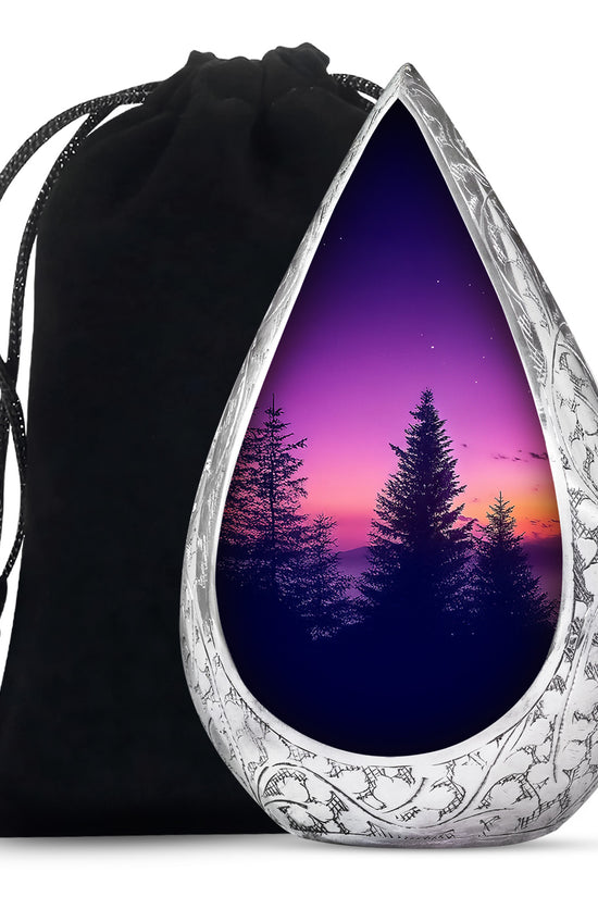 Premium Cremation Urn with Sunset Landscape – Unique Decor Urns
