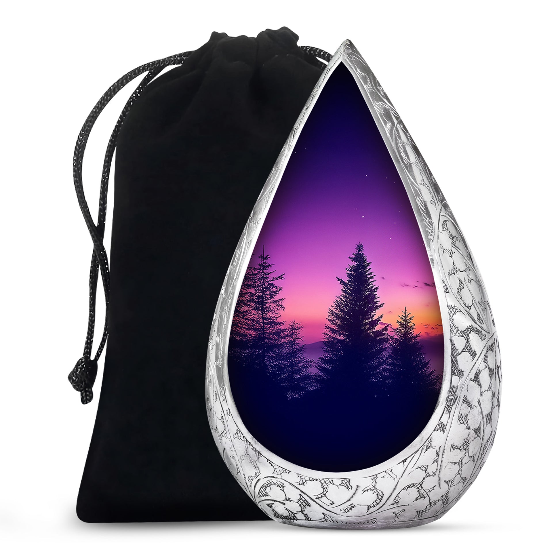 Premium Cremation Urn with Sunset Landscape – Unique Decor Urns