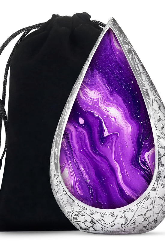 Handcrafted Purple Cremation Urn – Large Urns for Human Ashes Adult