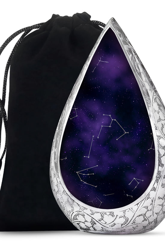 Purple Galaxy Cremation Urn – Cosmic Constellation Design Memorial Urn