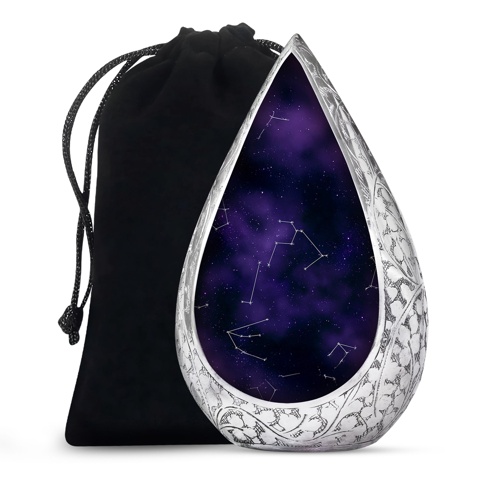 Purple Galaxy Cremation Urn – Cosmic Constellation Design Memorial Urn