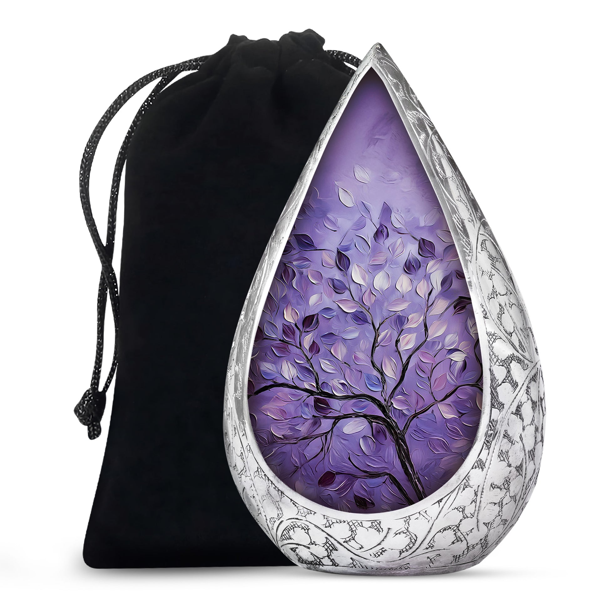 Beautiful Purple Tree Of Life Urn - Large Decorative Urns For Ashes