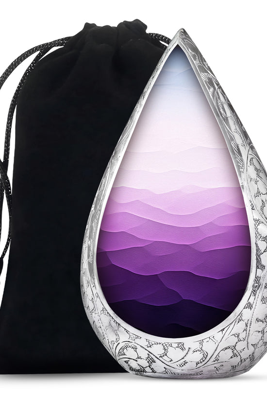 Beautifully Handcrafted Purple Urn - Customized Urns For Human Ashes