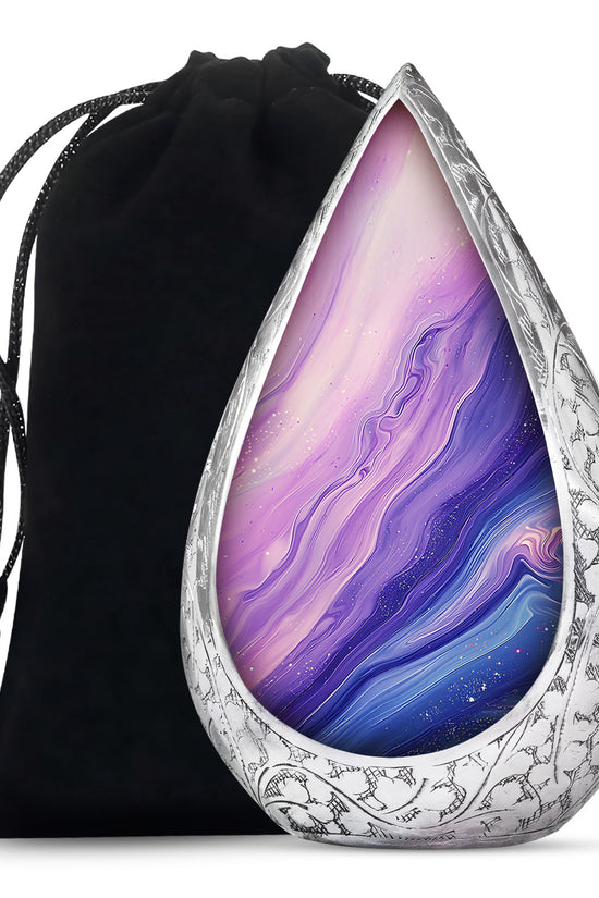 Handcrafted Purple Swirl Cremation Urn – Decorative Adult Ashes Urn
