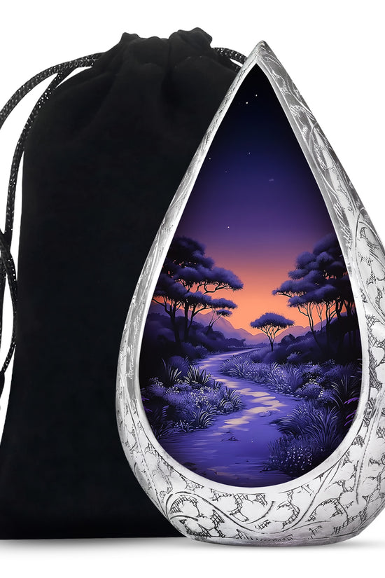 Premium Purple Sunset Memorial Urn - Personalized Decor Urns For Ashes