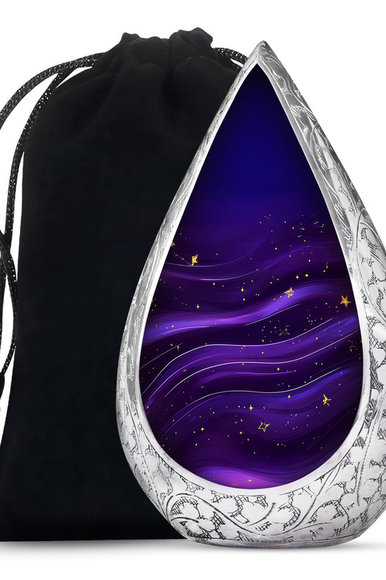 Purple Galaxy Cremation Urn - Beautiful Decorative Urns For Women Ashes