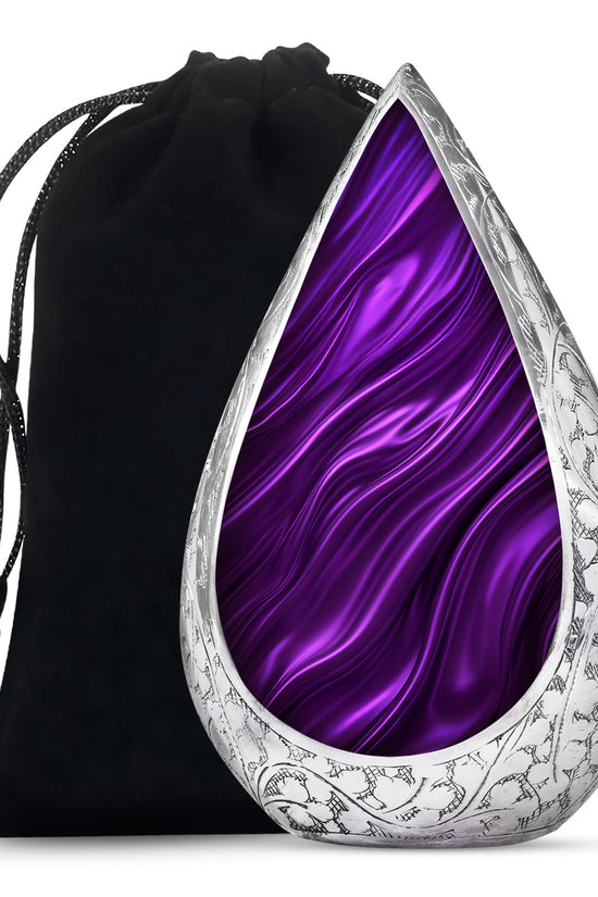 Purple Swirl Cremation Urn – Elegant Memorial Urn For Adult Male & Female