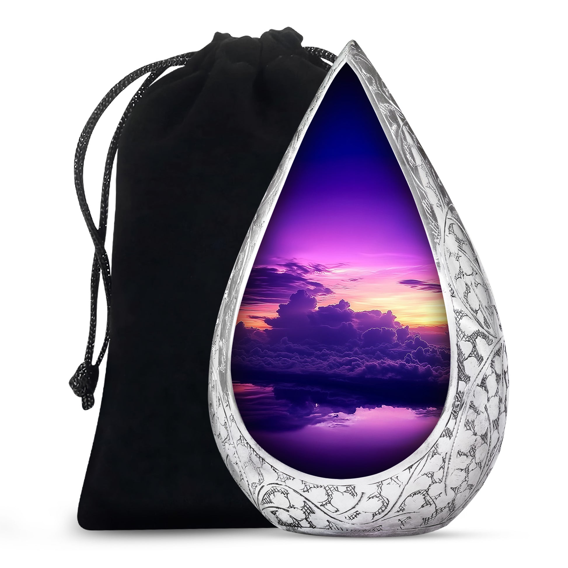 Purple Sunset Sky Funeral Urn – Beautiful Adult Memorial Urn for Ashes