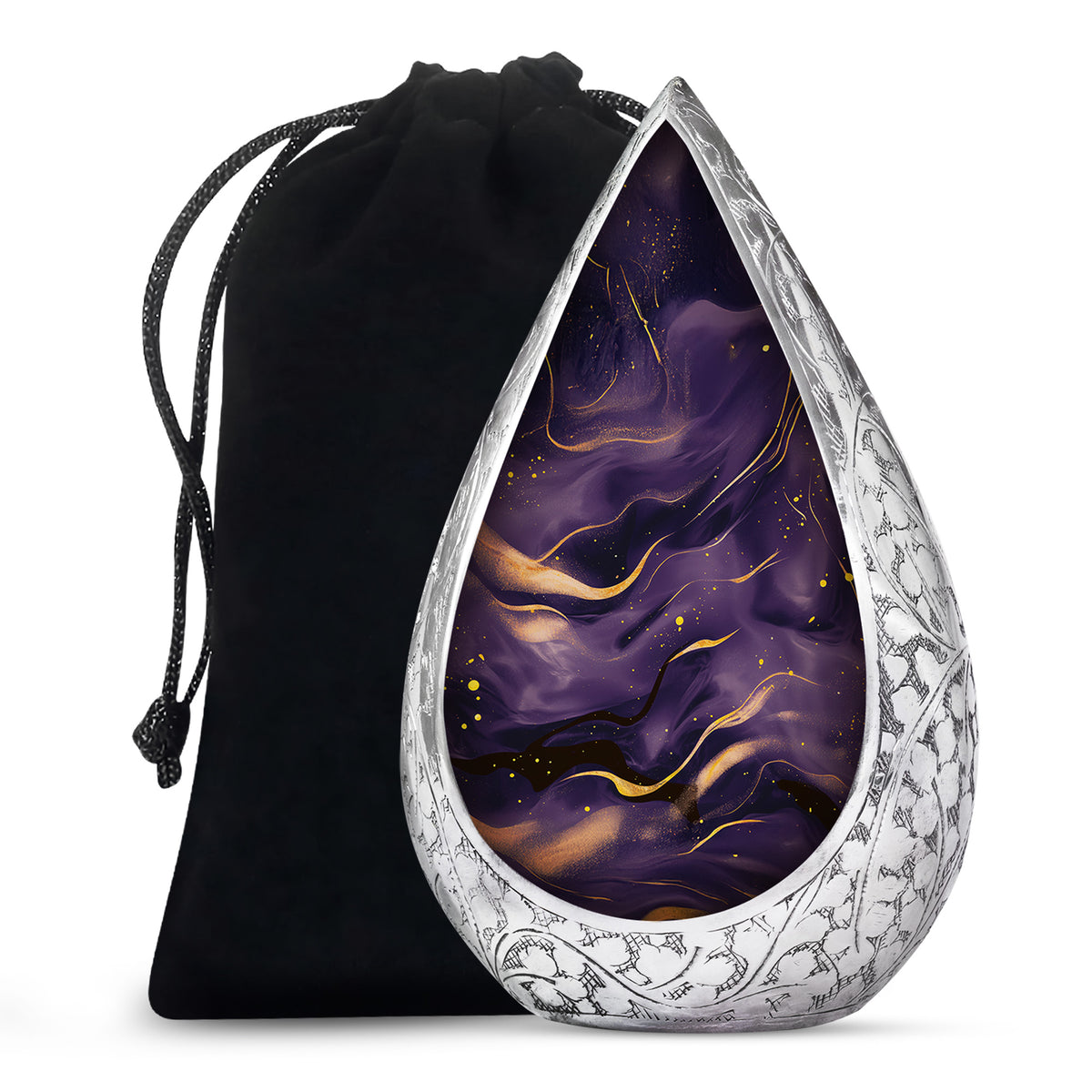 Handcrafted Purple Marble Cremation Urn – Decorative Memorial Keepsake