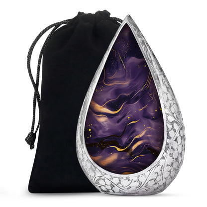 Handcrafted Purple Marble Cremation Urn – Decorative Memorial Keepsake