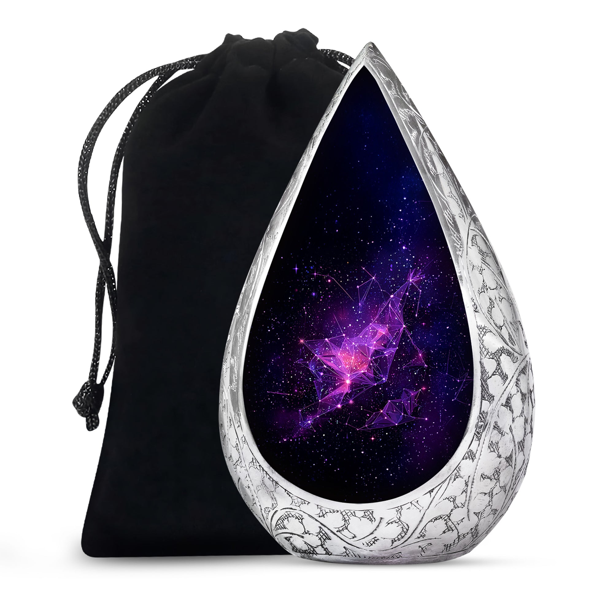 Galaxy Purple Cremation Urn – Cosmic Star Memorial Urn for Ashes