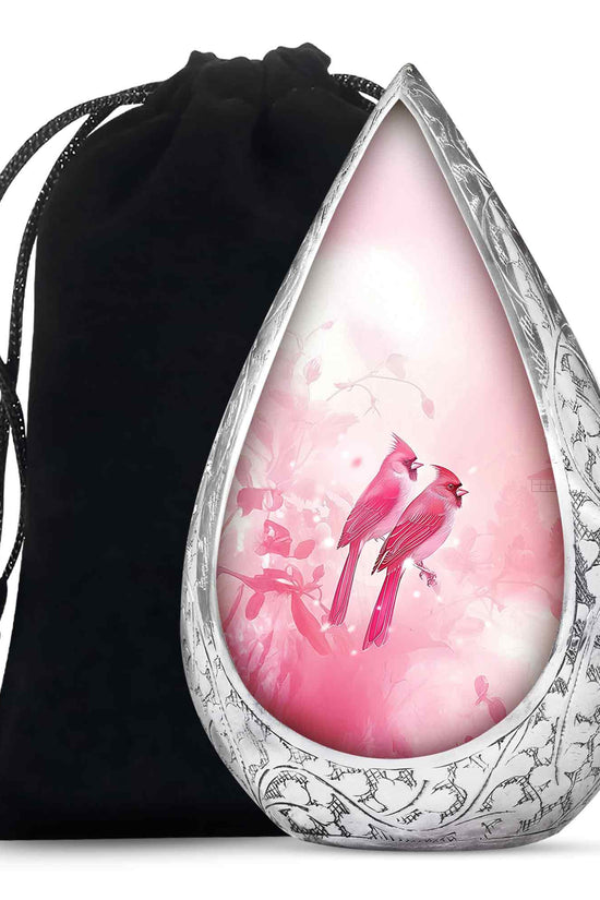 Artistic Cardinal Bird Cremation Urn For Women - Large Urn For Female