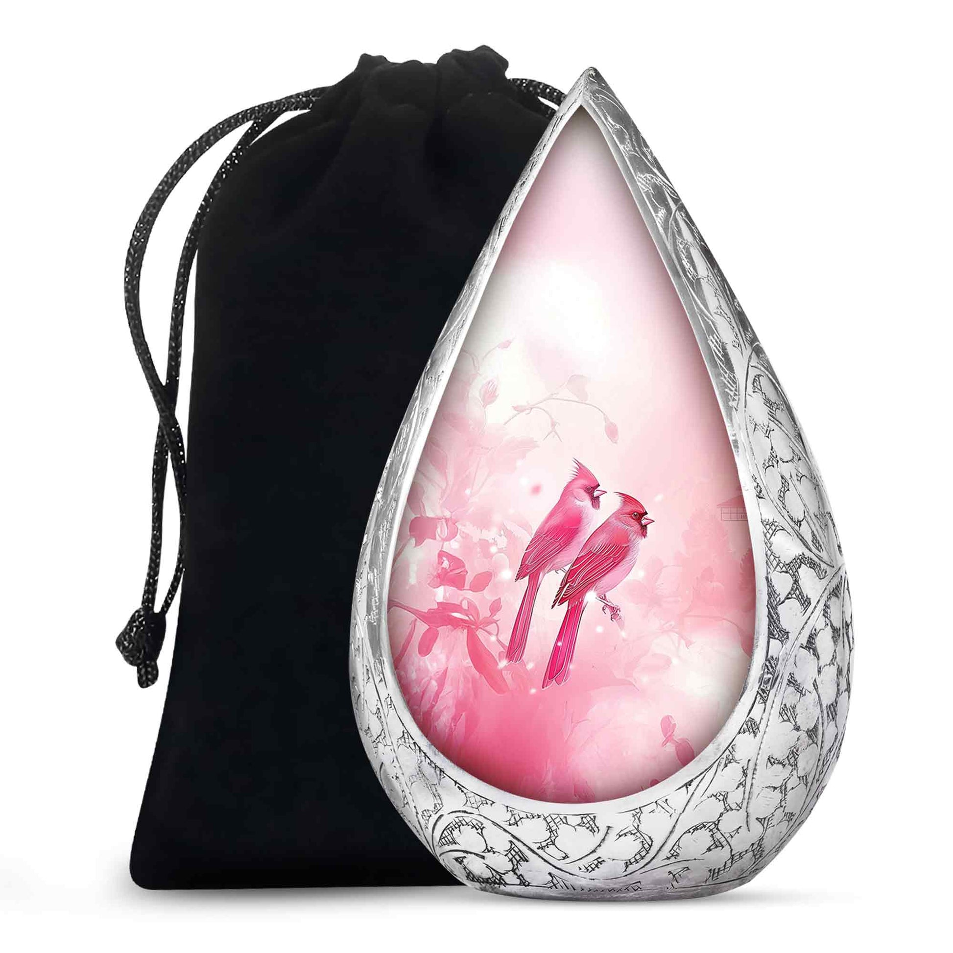 Artistic Cardinal Bird Cremation Urn For Women - Large Urn For Female