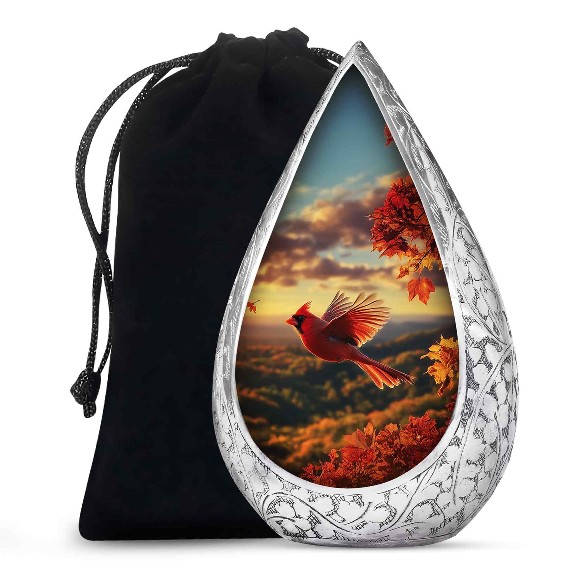 Flying Cardinal Bird Urn For Ashes - Urn For Adult Male & Female