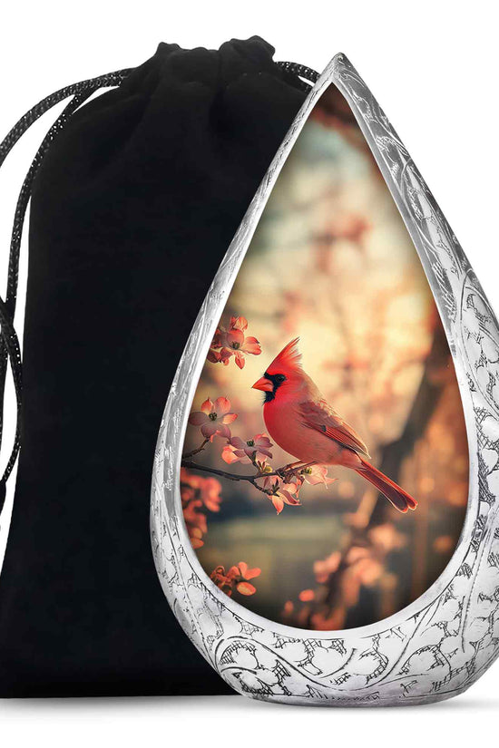 Red Cardinal Bird Urn For Adult Female & Male - Large Sized Urn