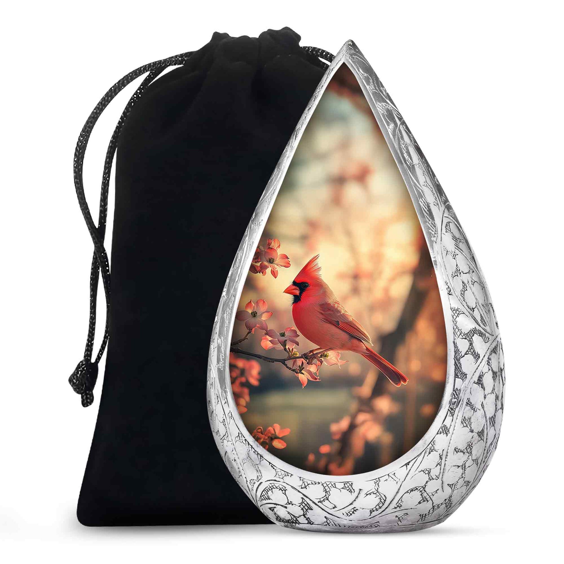 Red Cardinal Bird Urn For Adult Female & Male - Large Sized Urn