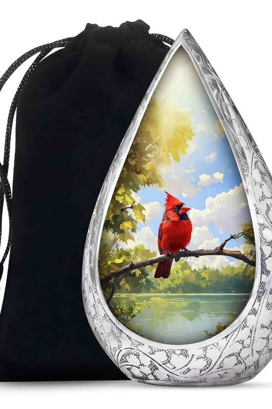 Cardinal Bird Cremation Urn - Nature Funeral Urn For Human Ashes