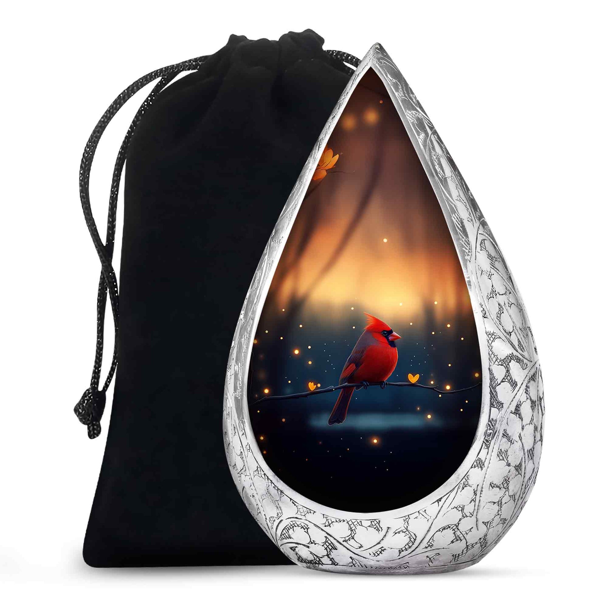 Beautiful Cardinal Bird Funeral Urn - Cremation Urn For Mother & Father