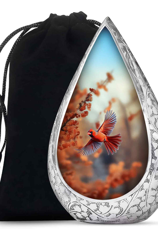 Flying Cardinal Memorial Urn - Beautiful Nature Urn For Loved Ones