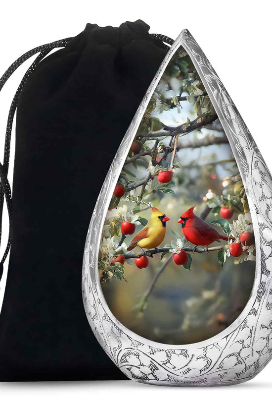 Loved Birds Memorial Urn - Cardinal Bird Cramtion Urn For Couple
