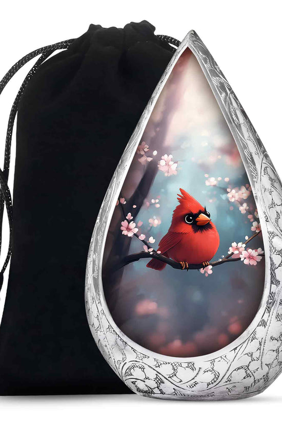 Cartoon Cardinal Bird Urn - Blossom Cremation Urn For Adult Ashes