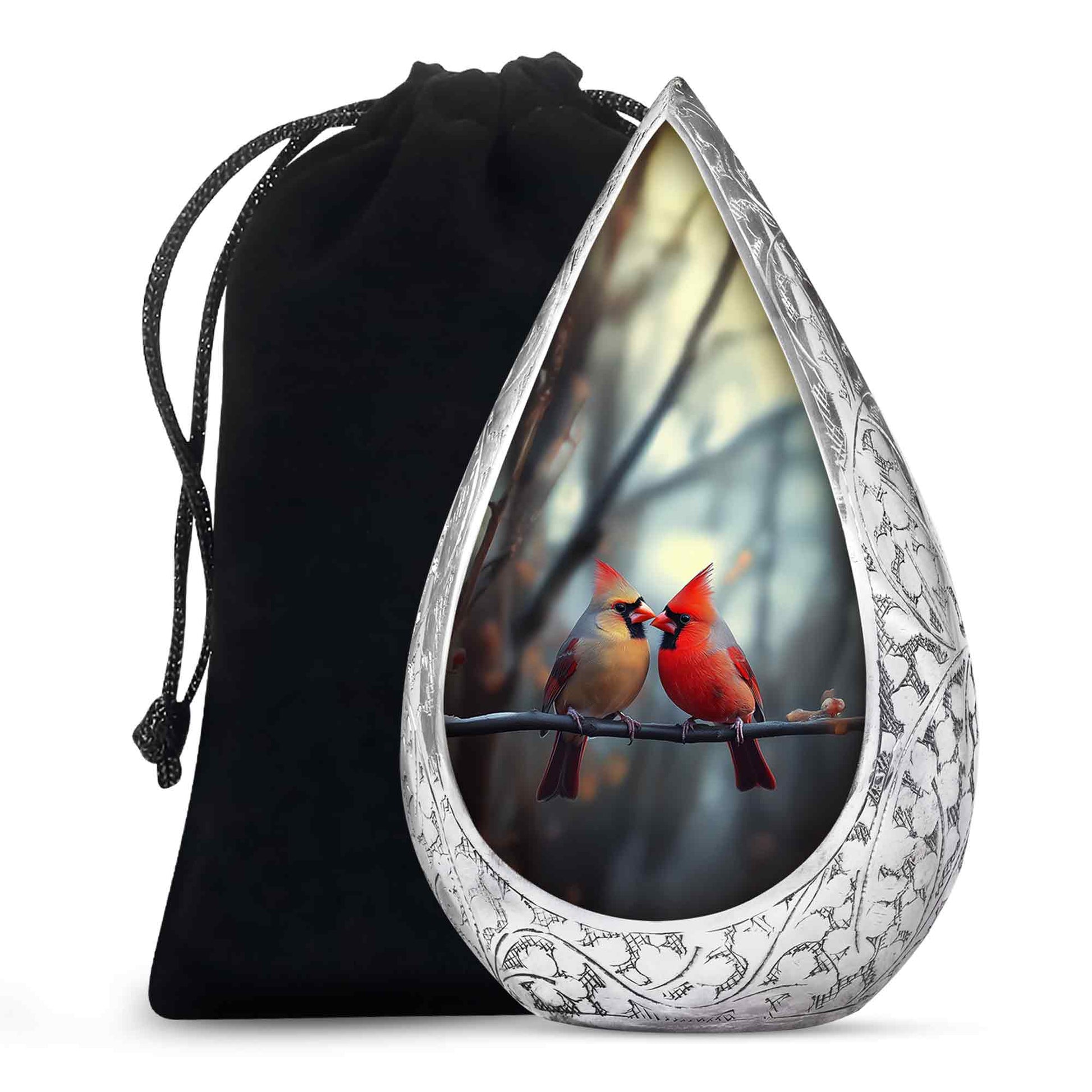 Cardinal Bird Couple Urn - Beautiful Memorial Urn For Loved Ones