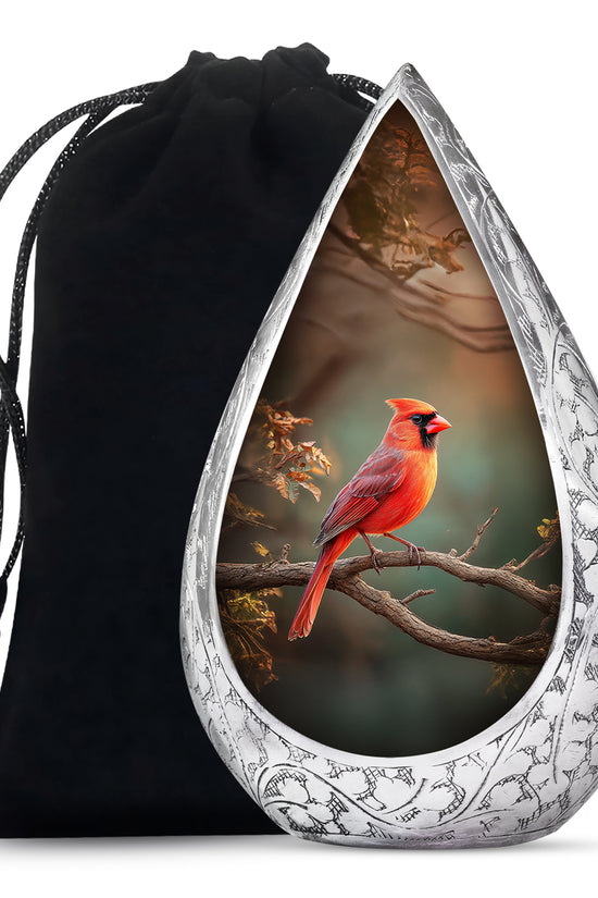 Red Bird Cardinal Funeral Urn - Peaceful Nature Cremation Urn For Ashes