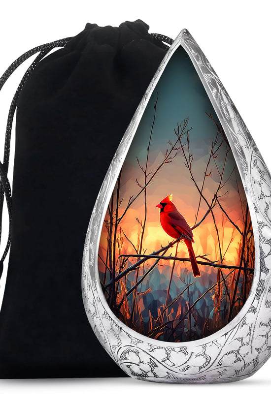 Cardinal Sunset Cremation Urn - Nature Memorial Urn For Human Ashes