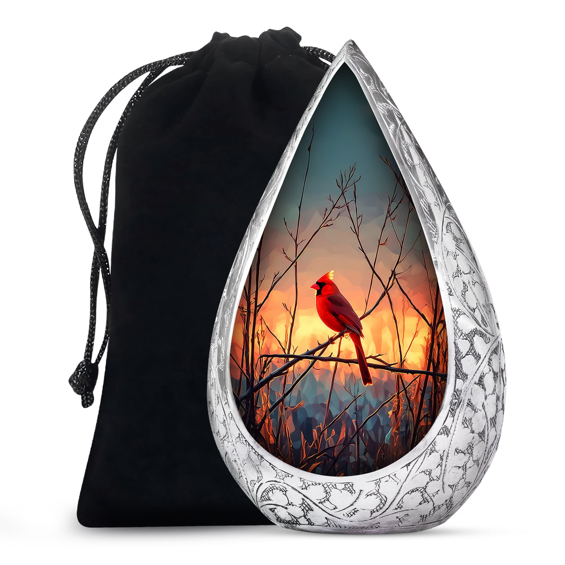 Cardinal Sunset Cremation Urn - Nature Memorial Urn For Human Ashes