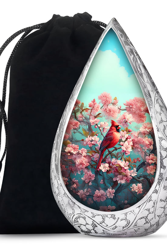 Cardinal Blossom Funeral Urn - Beautiful Memorial Urn For Female