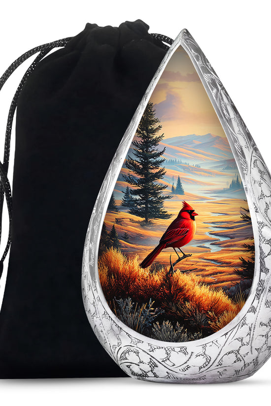 Cardinal Bird Funeral Urn - Peaceful Valley Memorial Urn For Adult Ashes
