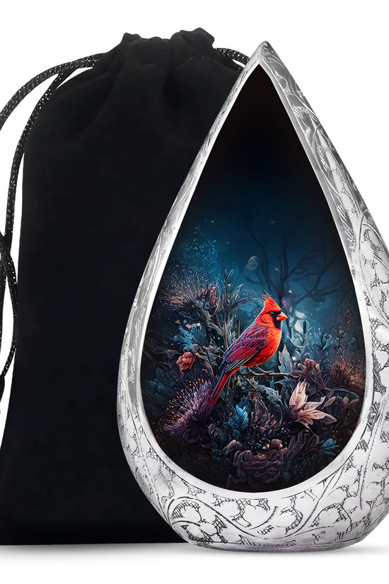Peaceful Cardinal Funeral Urn - Nature theme Aluminum Cremation Urn For Ashes
