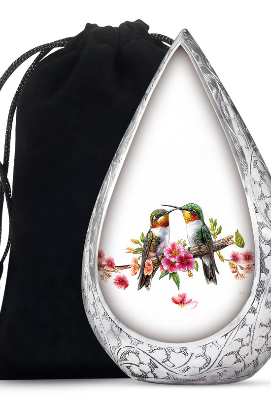 Love Birds Cremation Urn - Hummingbird Memorial Urn For Couple