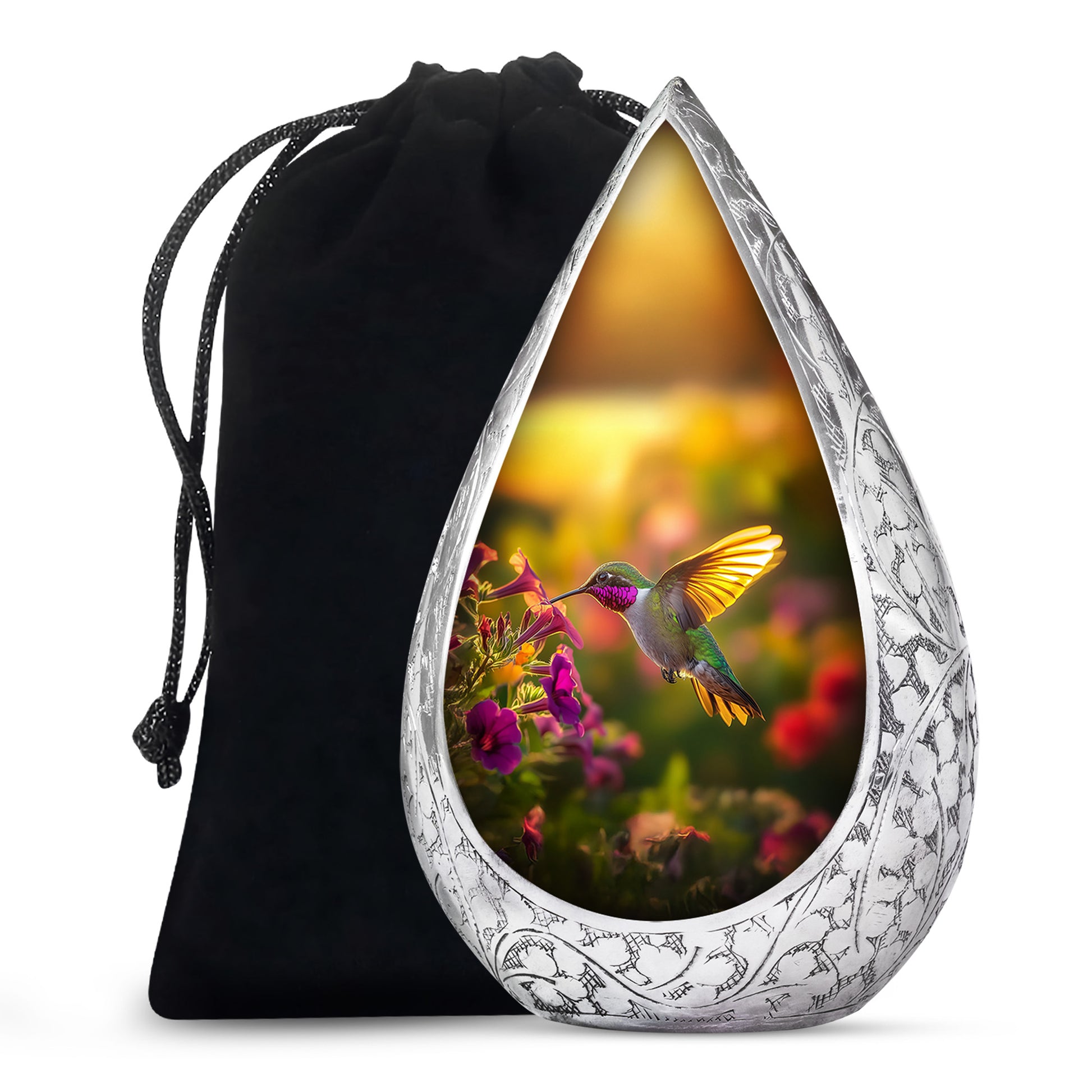 Classic Hummingbird Memorial Urn - Artistic Funeral Urn For Male & Female